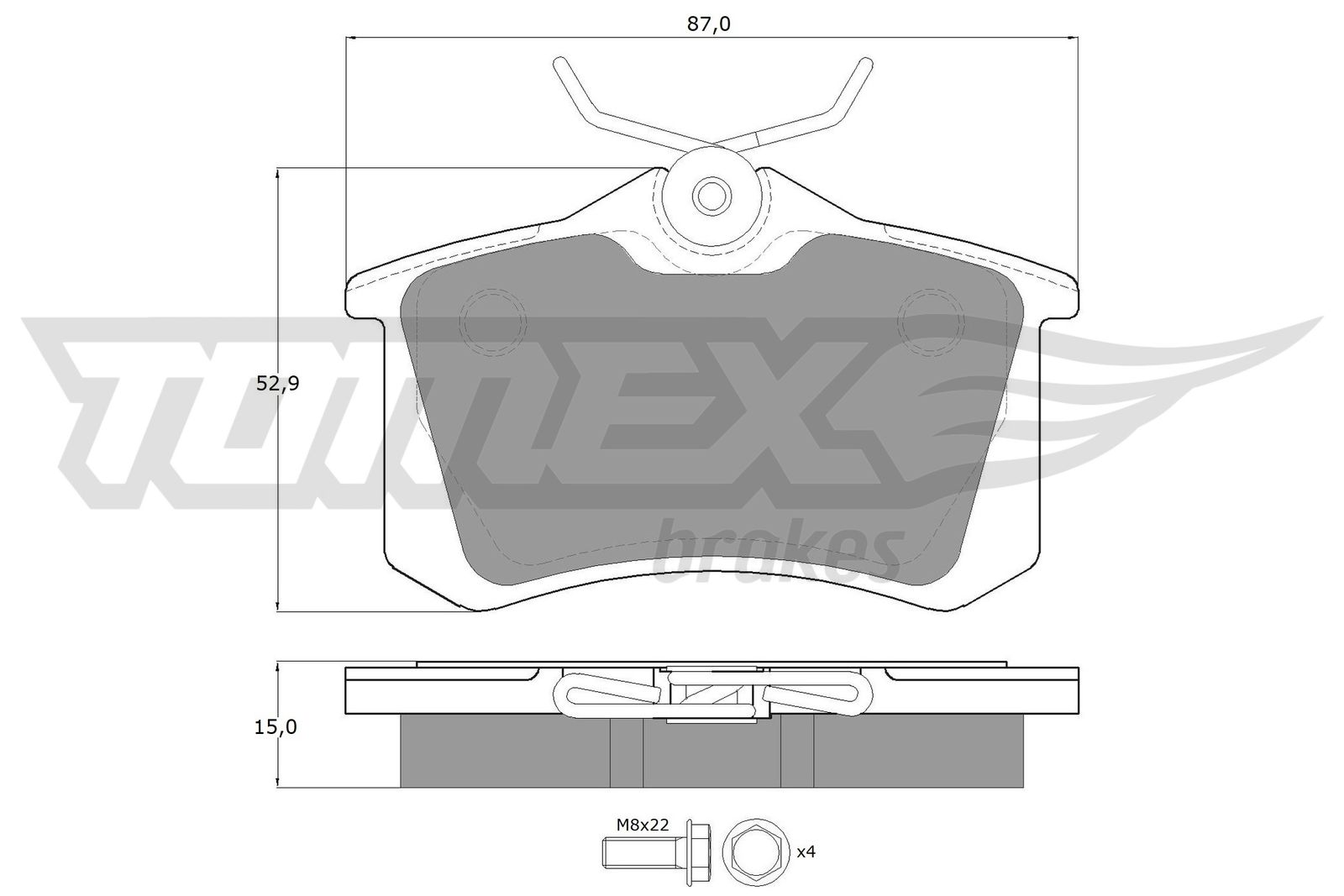 Sada brzdových platničiek kotúčovej brzdy TOMEX Brakes